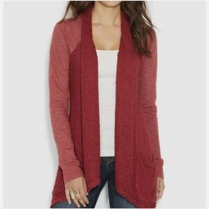 Lucky Brand Lucky Lotus Womens Drifter Cardigan Sweater Red Size Small